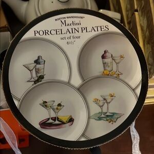 Boston Warehouse White Cocktail-Themed Dinnerware Set